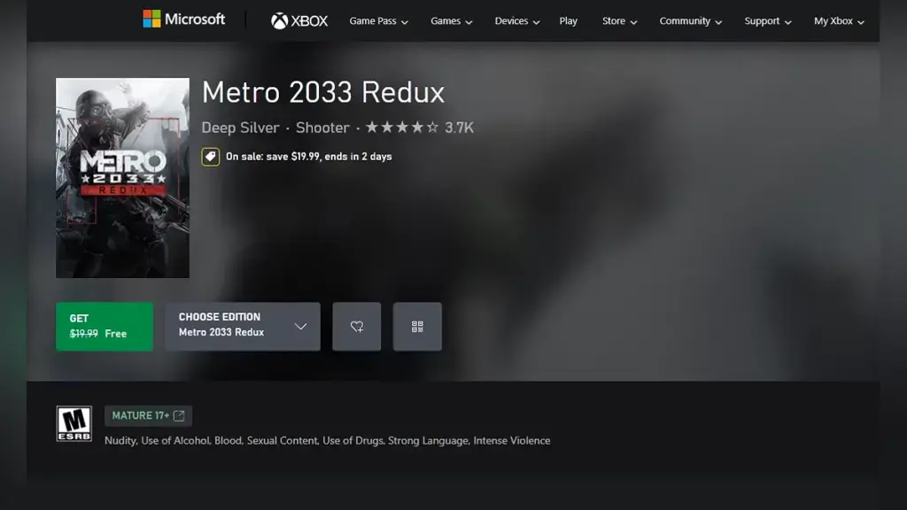 Xbox oferece Metro 2033 Redux de graça por tempo limitado